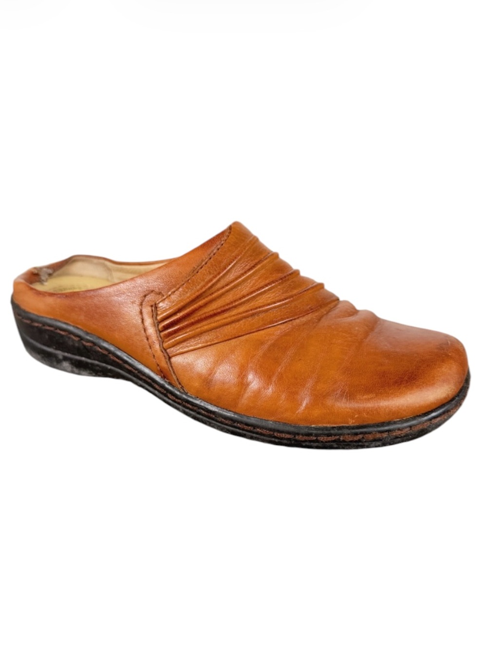 Earth Spirit Ellie Gelron 2000 tan leather slip on clogs size 6.5